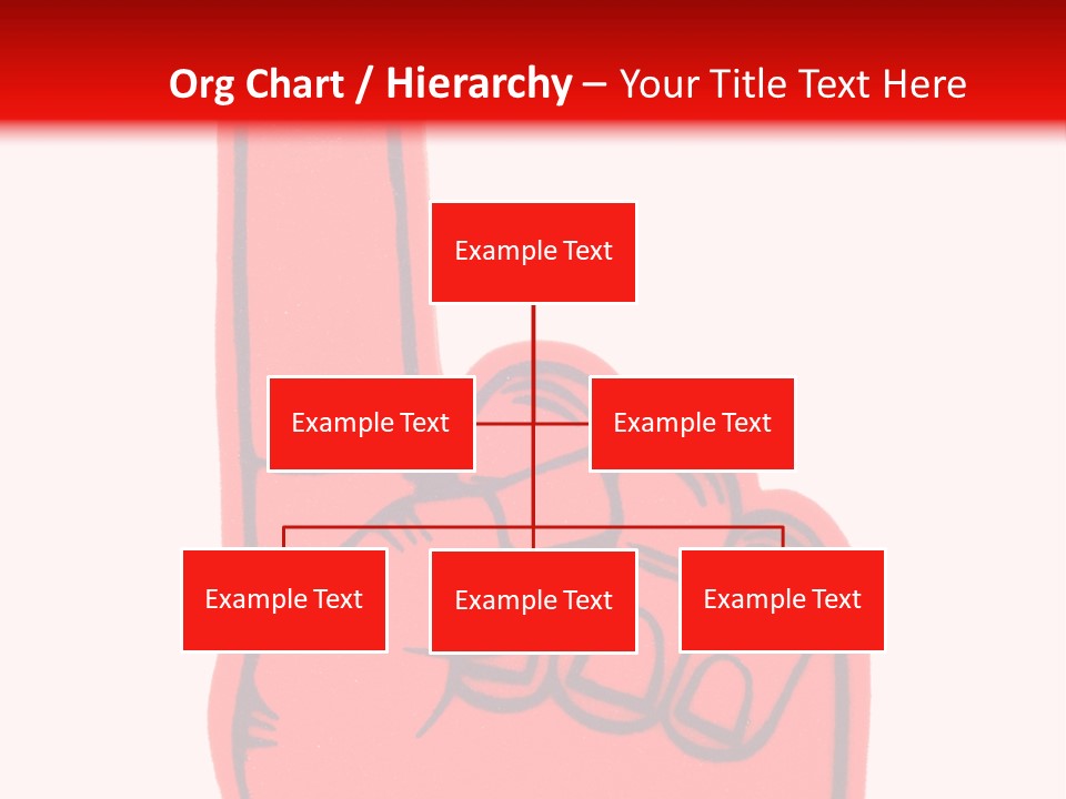 Blank Foam Finger Making The "We're Number 1 Symbol" In Red And Blue, Add Text To The Hand Or Above Hand, - Lots Of Copy Space PowerPoint Template