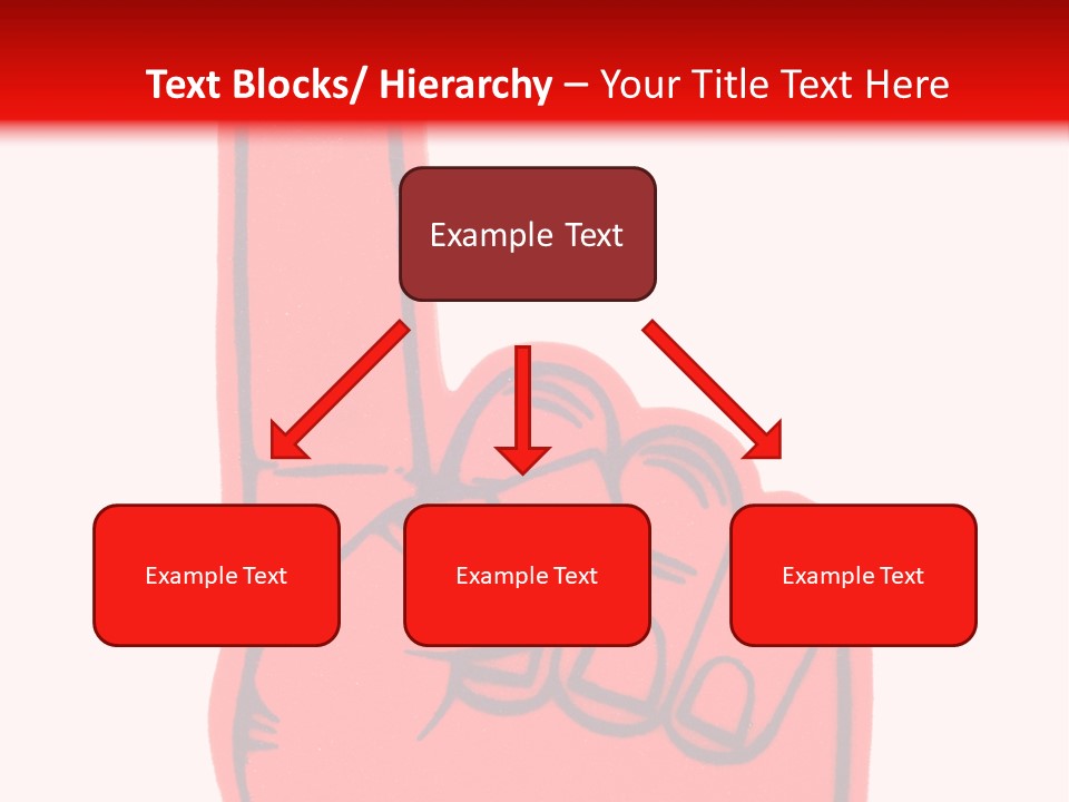 Blank Foam Finger Making The "We're Number 1 Symbol" In Red And Blue, Add Text To The Hand Or Above Hand, - Lots Of Copy Space PowerPoint Template