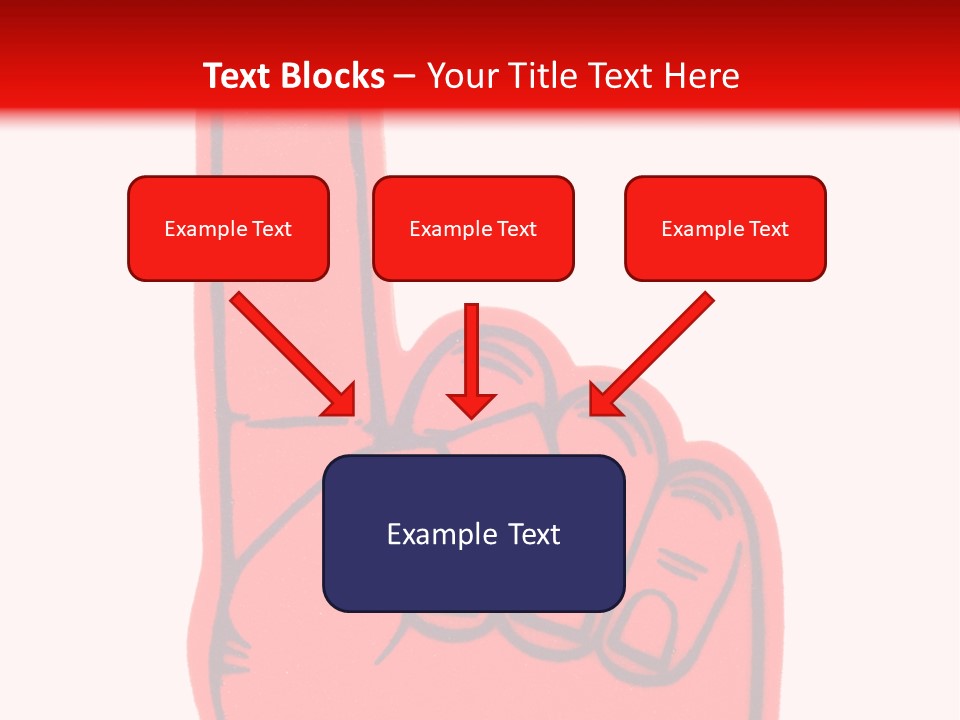 Blank Foam Finger Making The "We're Number 1 Symbol" In Red And Blue, Add Text To The Hand Or Above Hand, - Lots Of Copy Space PowerPoint Template