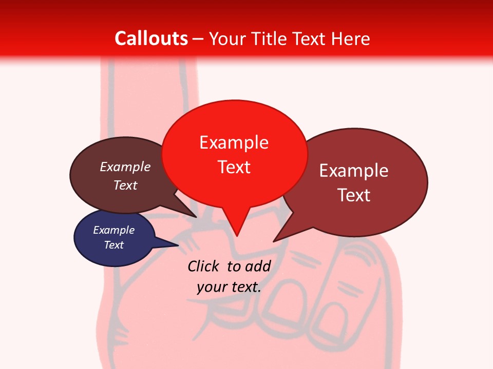Blank Foam Finger Making The "We're Number 1 Symbol" In Red And Blue, Add Text To The Hand Or Above Hand, - Lots Of Copy Space PowerPoint Template