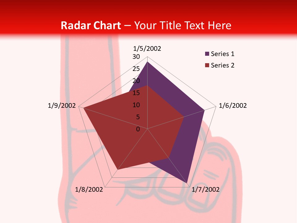 Blank Foam Finger Making The "We're Number 1 Symbol" In Red And Blue, Add Text To The Hand Or Above Hand, - Lots Of Copy Space PowerPoint Template