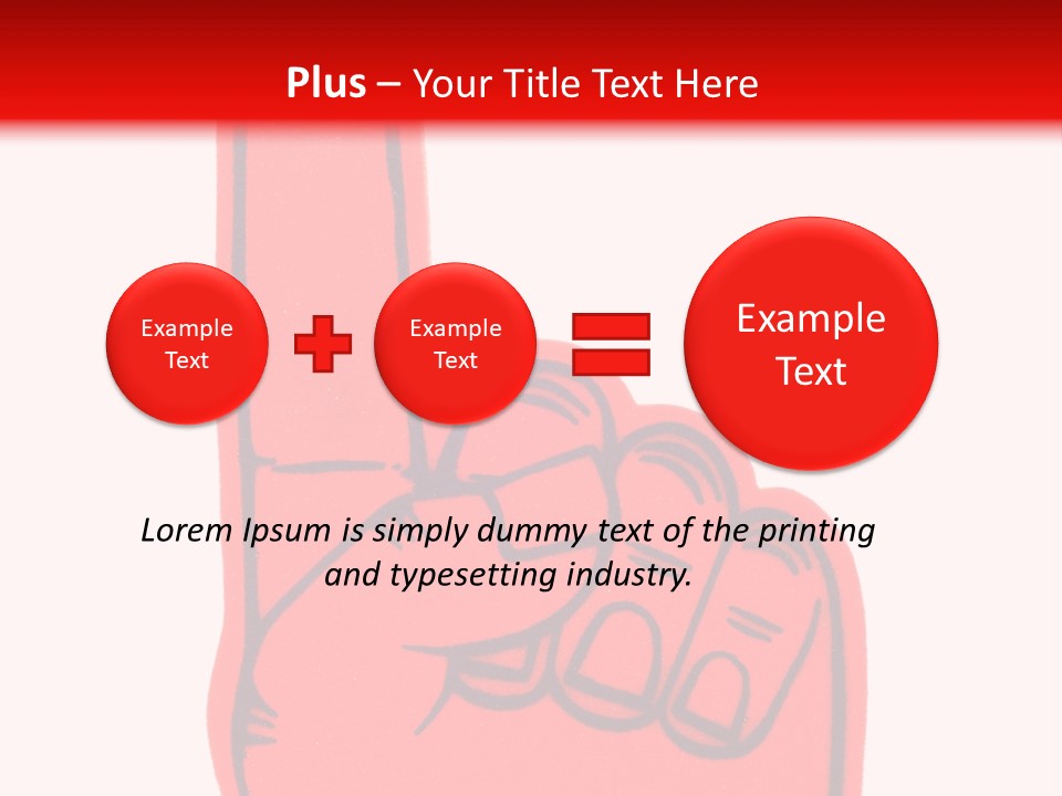 Blank Foam Finger Making The "We're Number 1 Symbol" In Red And Blue, Add Text To The Hand Or Above Hand, - Lots Of Copy Space PowerPoint Template