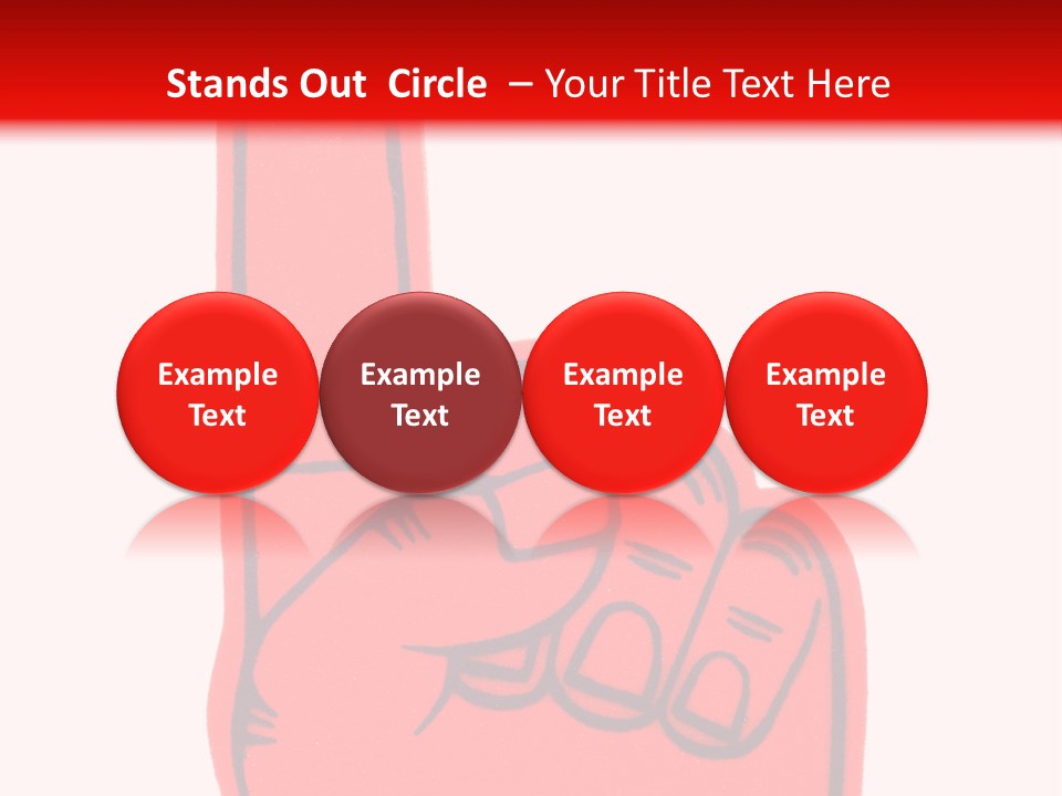 Blank Foam Finger Making The "We're Number 1 Symbol" In Red And Blue, Add Text To The Hand Or Above Hand, - Lots Of Copy Space PowerPoint Template