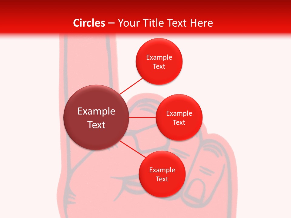 Blank Foam Finger Making The "We're Number 1 Symbol" In Red And Blue, Add Text To The Hand Or Above Hand, - Lots Of Copy Space PowerPoint Template