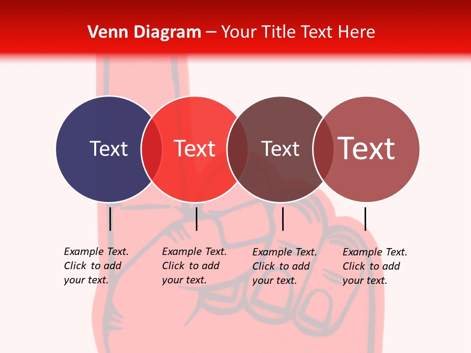 Blank Foam Finger Making The "We're Number 1 Symbol" In Red And Blue, Add Text To The Hand Or Above Hand, - Lots Of Copy Space PowerPoint Template