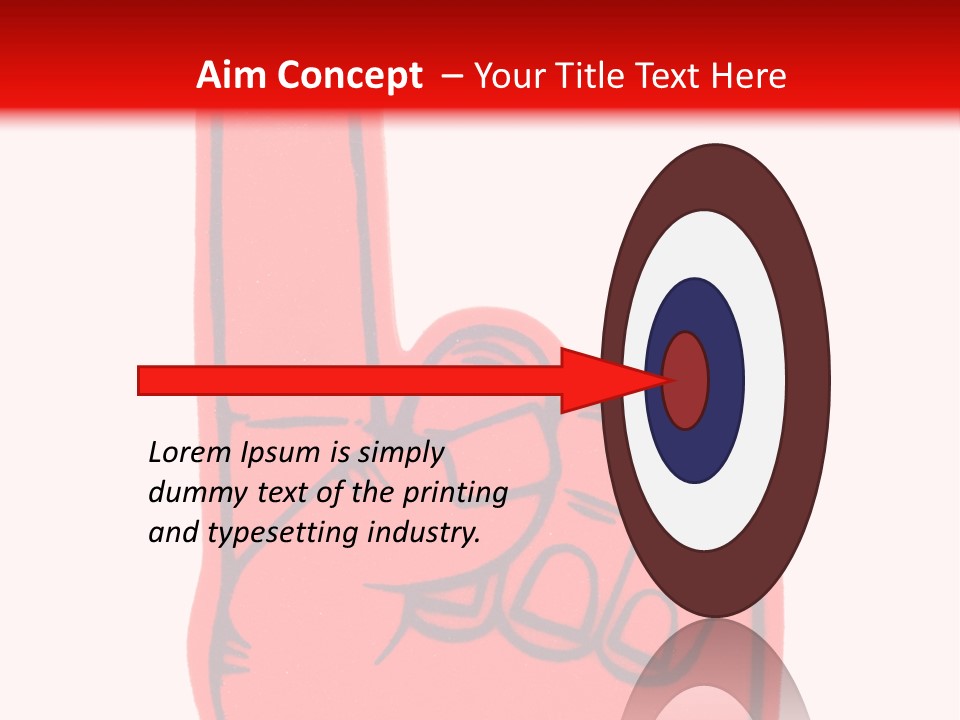 Blank Foam Finger Making The "We're Number 1 Symbol" In Red And Blue, Add Text To The Hand Or Above Hand, - Lots Of Copy Space PowerPoint Template