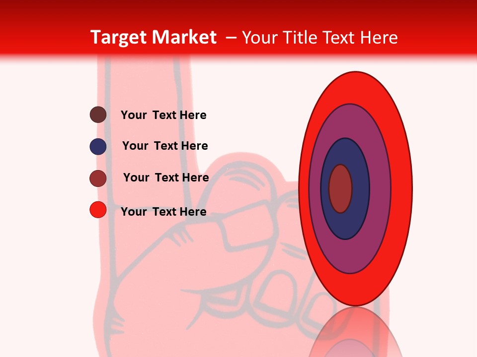 Blank Foam Finger Making The "We're Number 1 Symbol" In Red And Blue, Add Text To The Hand Or Above Hand, - Lots Of Copy Space PowerPoint Template