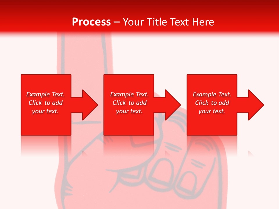 Blank Foam Finger Making The "We're Number 1 Symbol" In Red And Blue, Add Text To The Hand Or Above Hand, - Lots Of Copy Space PowerPoint Template