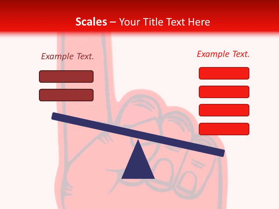 Blank Foam Finger Making The "We're Number 1 Symbol" In Red And Blue, Add Text To The Hand Or Above Hand, - Lots Of Copy Space PowerPoint Template