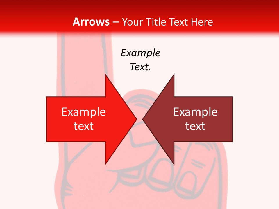 Blank Foam Finger Making The "We're Number 1 Symbol" In Red And Blue, Add Text To The Hand Or Above Hand, - Lots Of Copy Space PowerPoint Template