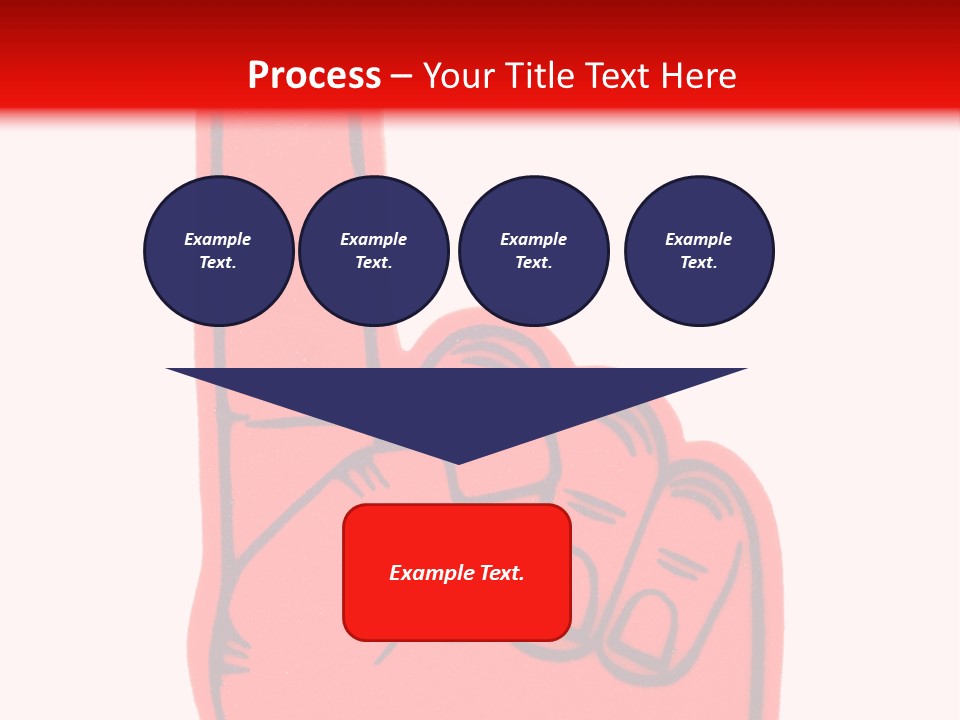Blank Foam Finger Making The "We're Number 1 Symbol" In Red And Blue, Add Text To The Hand Or Above Hand, - Lots Of Copy Space PowerPoint Template