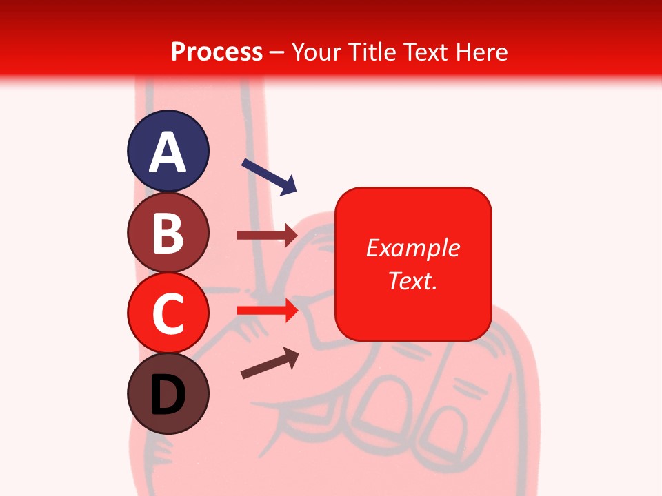 Blank Foam Finger Making The "We're Number 1 Symbol" In Red And Blue, Add Text To The Hand Or Above Hand, - Lots Of Copy Space PowerPoint Template