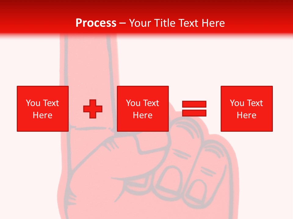 Blank Foam Finger Making The "We're Number 1 Symbol" In Red And Blue, Add Text To The Hand Or Above Hand, - Lots Of Copy Space PowerPoint Template