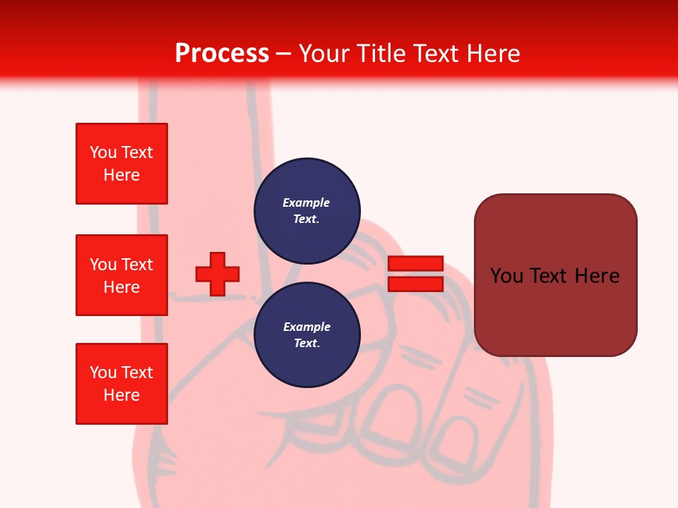 Blank Foam Finger Making The "We're Number 1 Symbol" In Red And Blue, Add Text To The Hand Or Above Hand, - Lots Of Copy Space PowerPoint Template