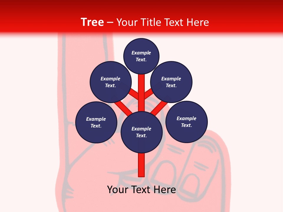 Blank Foam Finger Making The "We're Number 1 Symbol" In Red And Blue, Add Text To The Hand Or Above Hand, - Lots Of Copy Space PowerPoint Template