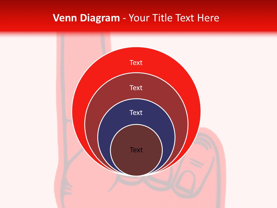 Blank Foam Finger Making The "We're Number 1 Symbol" In Red And Blue, Add Text To The Hand Or Above Hand, - Lots Of Copy Space PowerPoint Template