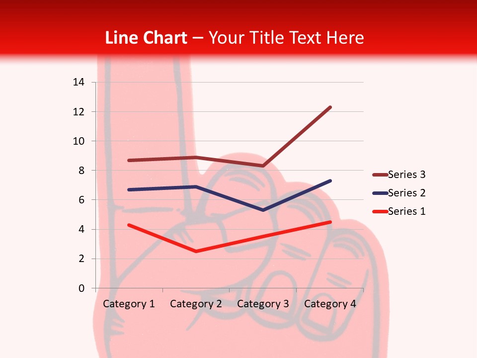 Blank Foam Finger Making The "We're Number 1 Symbol" In Red And Blue, Add Text To The Hand Or Above Hand, - Lots Of Copy Space PowerPoint Template