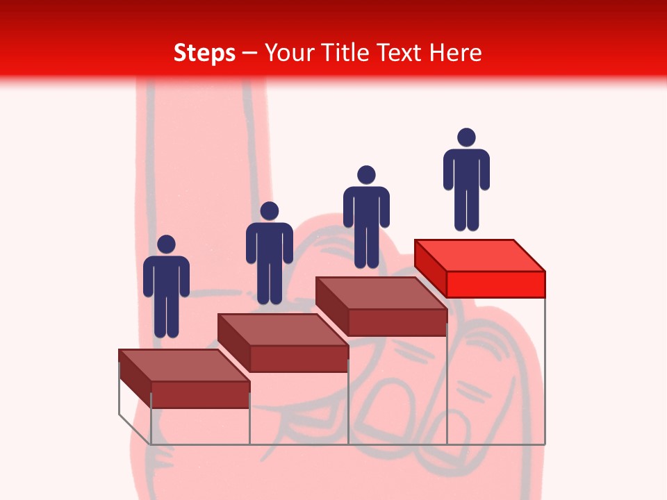 Blank Foam Finger Making The "We're Number 1 Symbol" In Red And Blue, Add Text To The Hand Or Above Hand, - Lots Of Copy Space PowerPoint Template