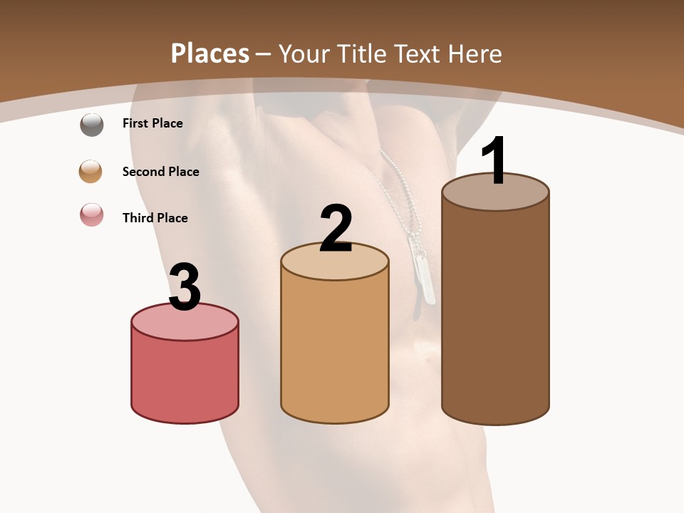 Muscular Y Man With Army Tags Isolated On White PowerPoint Template