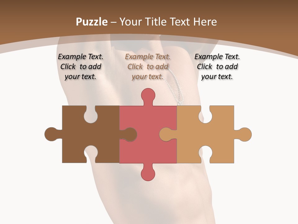 Muscular Y Man With Army Tags Isolated On White PowerPoint Template