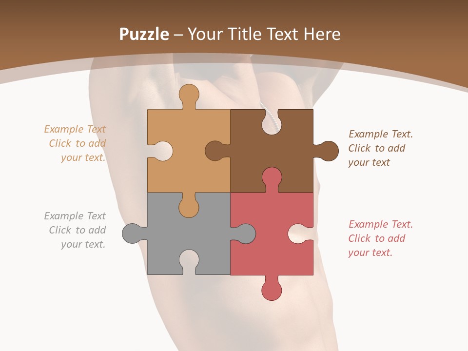 Muscular Y Man With Army Tags Isolated On White PowerPoint Template