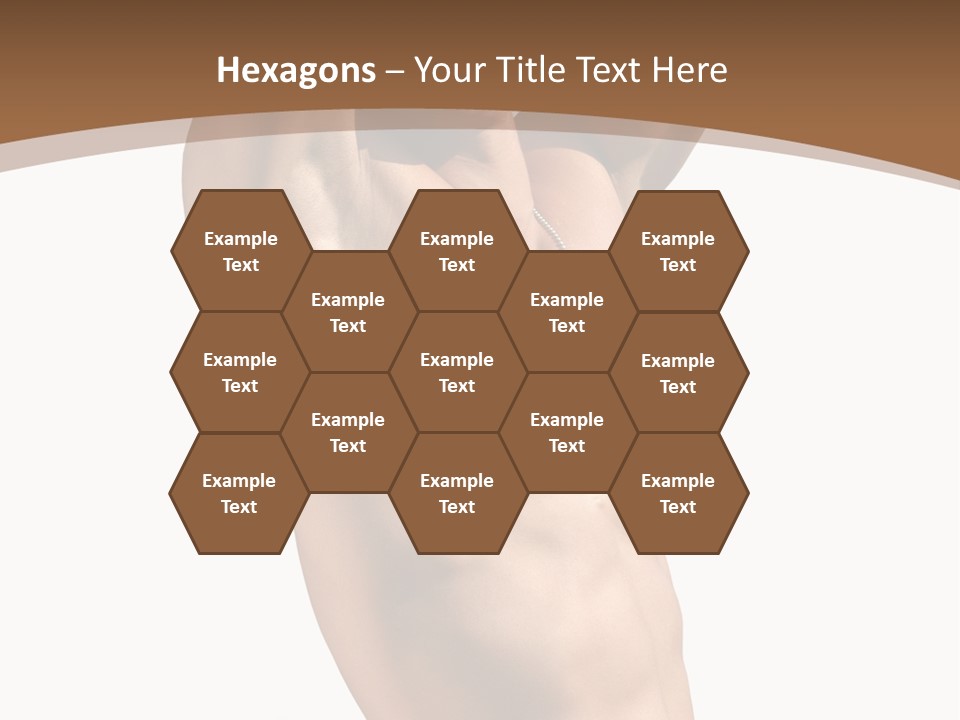 Muscular Y Man With Army Tags Isolated On White PowerPoint Template