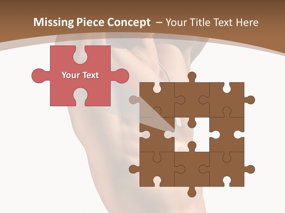 Muscular Y Man With Army Tags Isolated On White PowerPoint Template