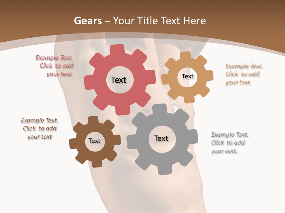 Muscular Y Man With Army Tags Isolated On White PowerPoint Template