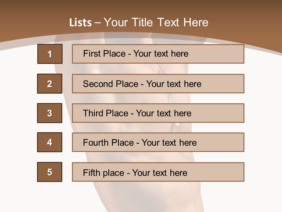 Muscular Y Man With Army Tags Isolated On White PowerPoint Template