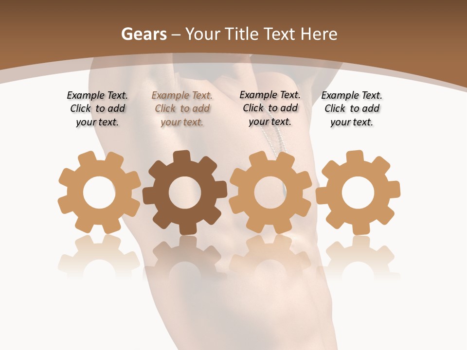 Muscular Y Man With Army Tags Isolated On White PowerPoint Template