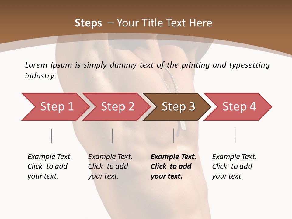 Muscular Y Man With Army Tags Isolated On White PowerPoint Template