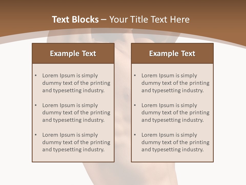 Muscular Y Man With Army Tags Isolated On White PowerPoint Template