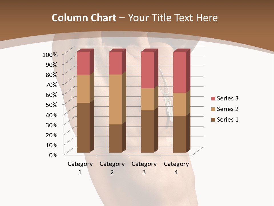 Muscular Y Man With Army Tags Isolated On White PowerPoint Template