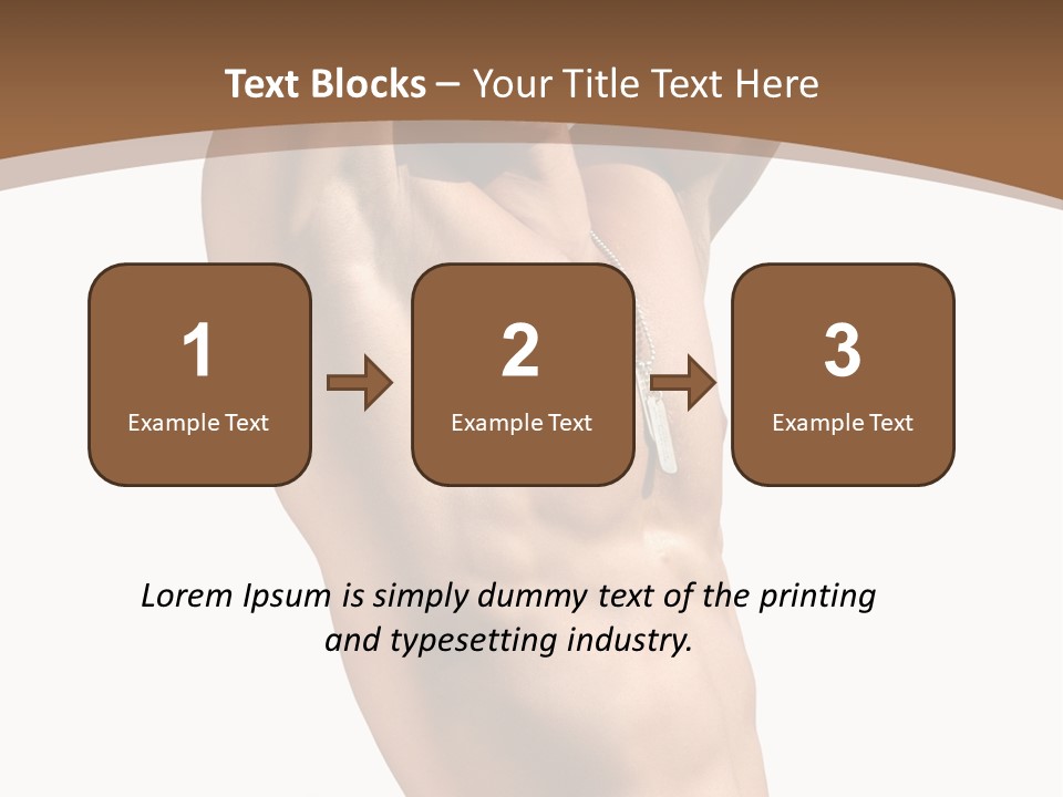 Muscular Y Man With Army Tags Isolated On White PowerPoint Template