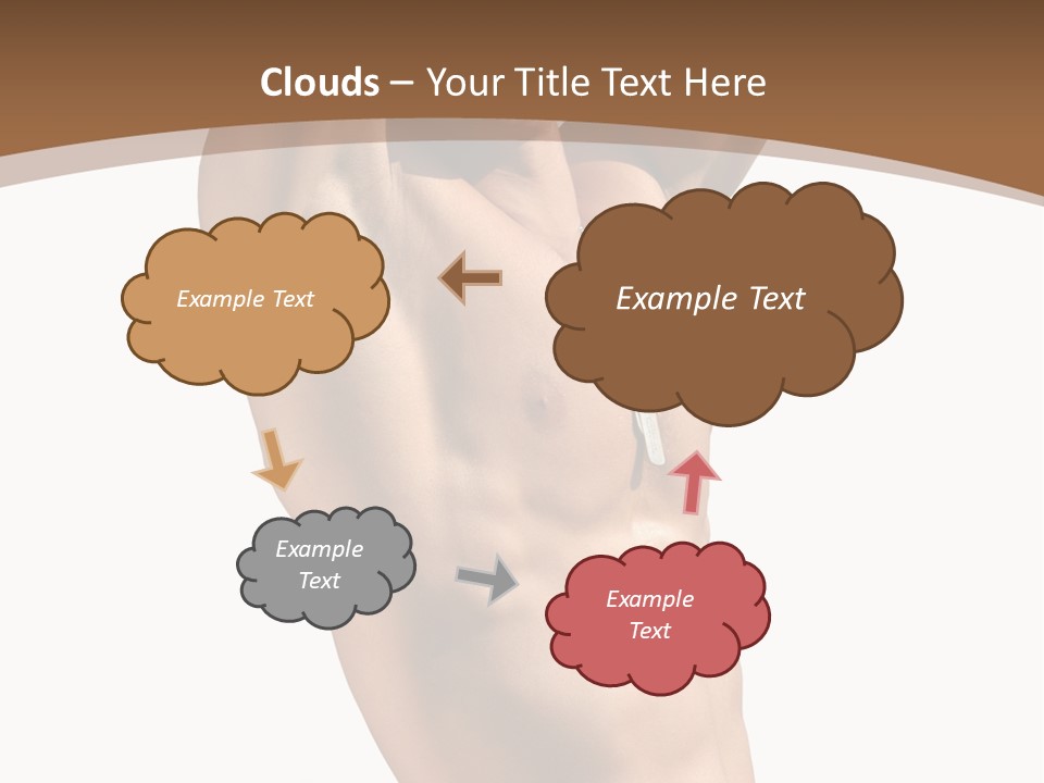 Muscular Y Man With Army Tags Isolated On White PowerPoint Template