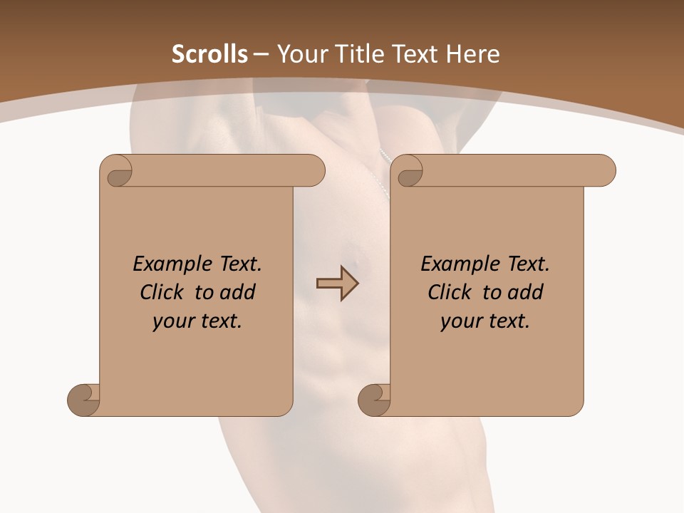 Muscular Y Man With Army Tags Isolated On White PowerPoint Template