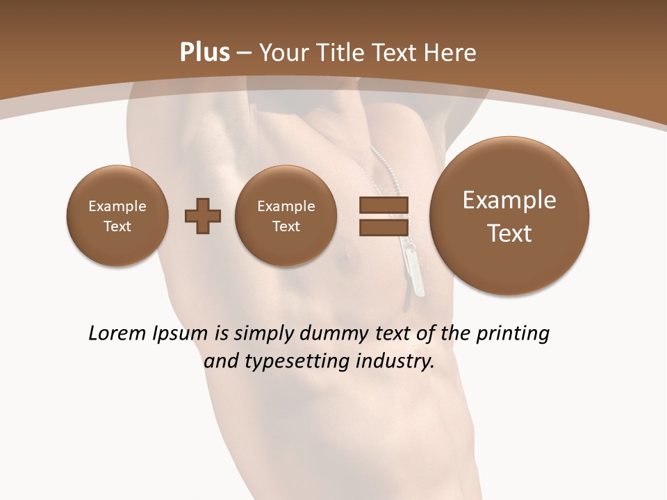 Muscular Y Man With Army Tags Isolated On White PowerPoint Template