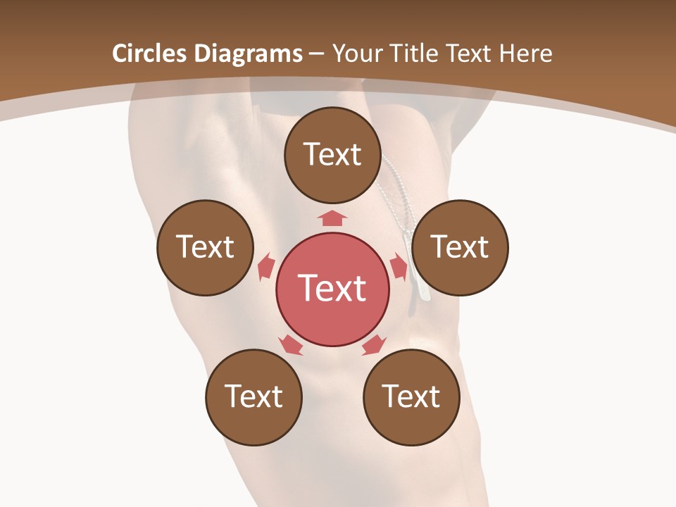 Muscular Y Man With Army Tags Isolated On White PowerPoint Template