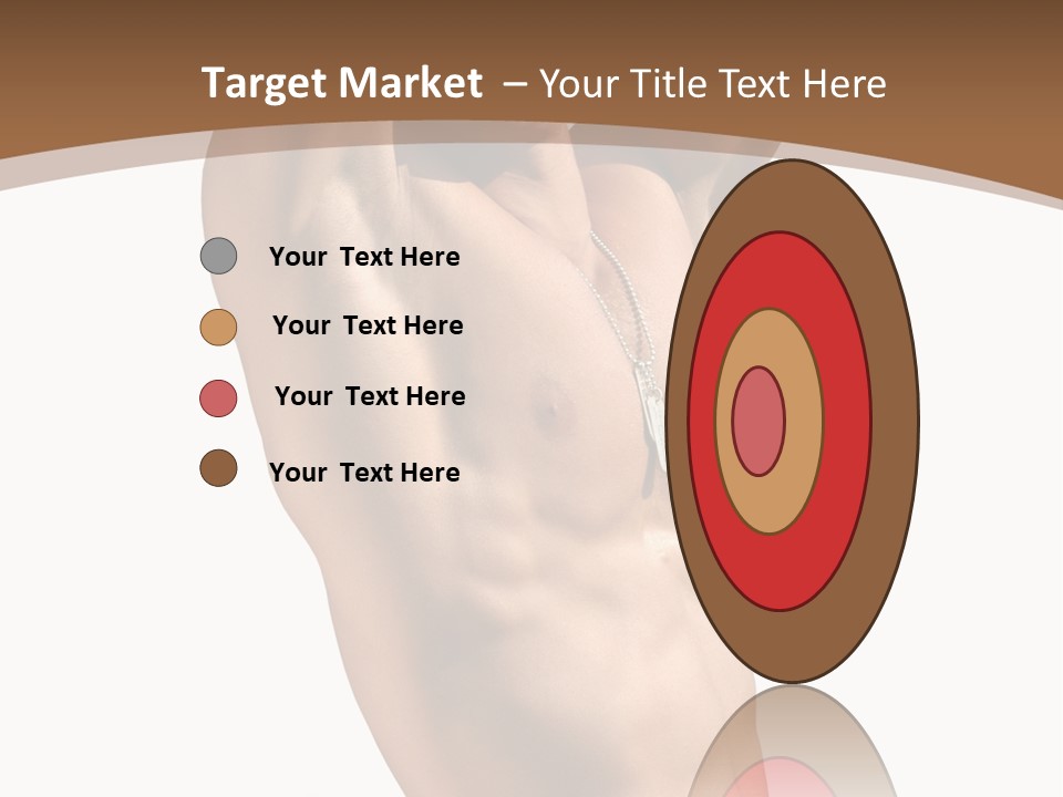 Muscular Y Man With Army Tags Isolated On White PowerPoint Template