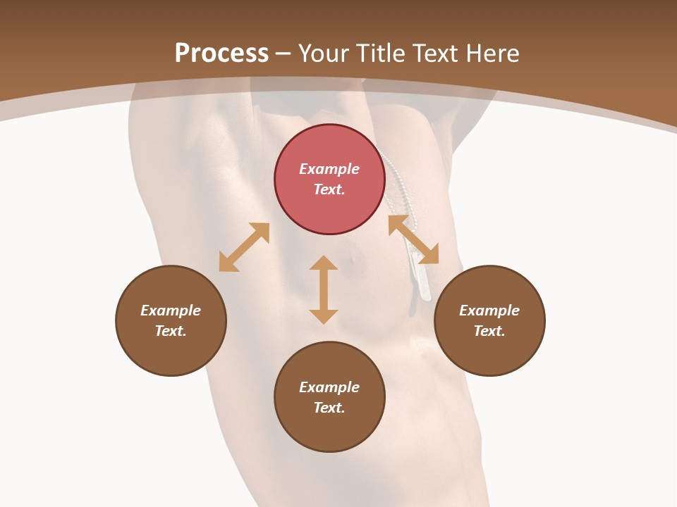 Muscular Y Man With Army Tags Isolated On White PowerPoint Template