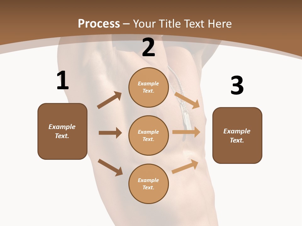 Muscular Y Man With Army Tags Isolated On White PowerPoint Template