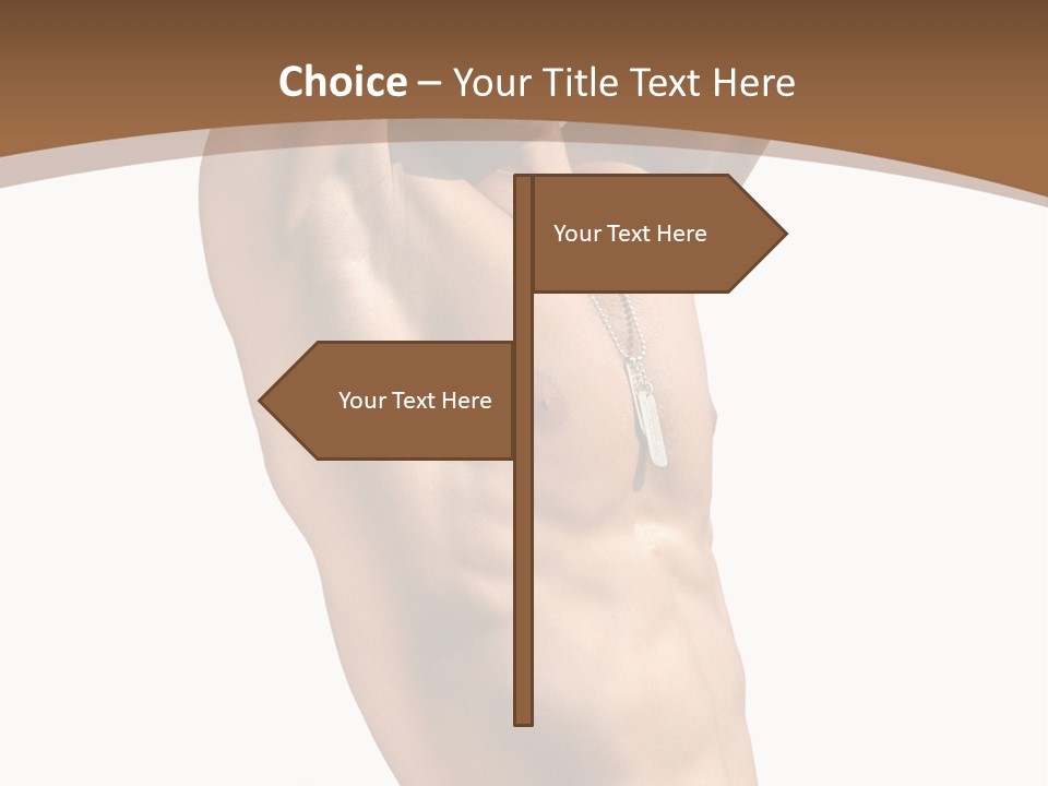 Muscular Y Man With Army Tags Isolated On White PowerPoint Template