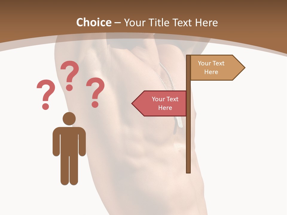 Muscular Y Man With Army Tags Isolated On White PowerPoint Template