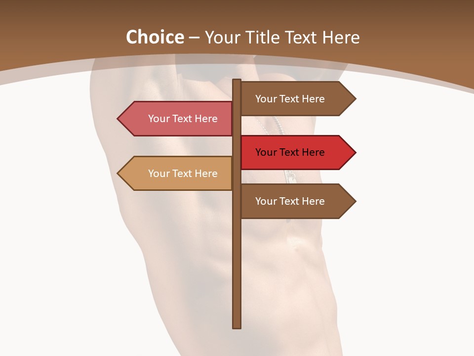 Muscular Y Man With Army Tags Isolated On White PowerPoint Template