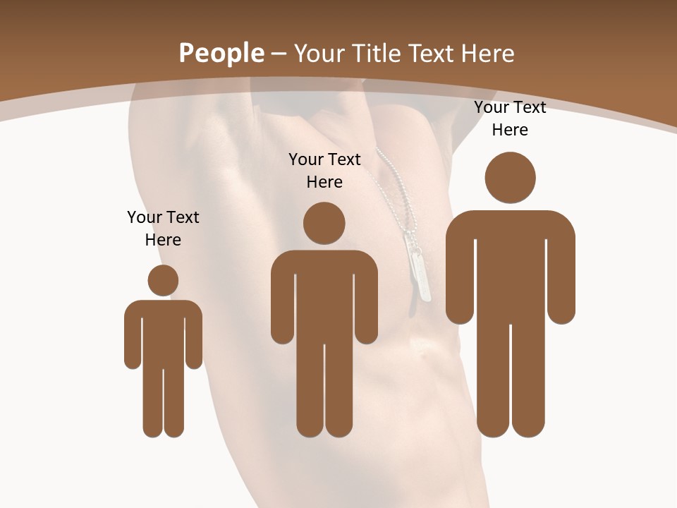 Muscular Y Man With Army Tags Isolated On White PowerPoint Template