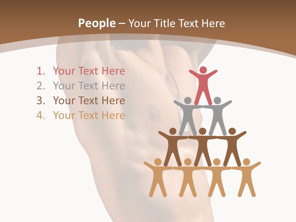 Muscular Y Man With Army Tags Isolated On White PowerPoint Template