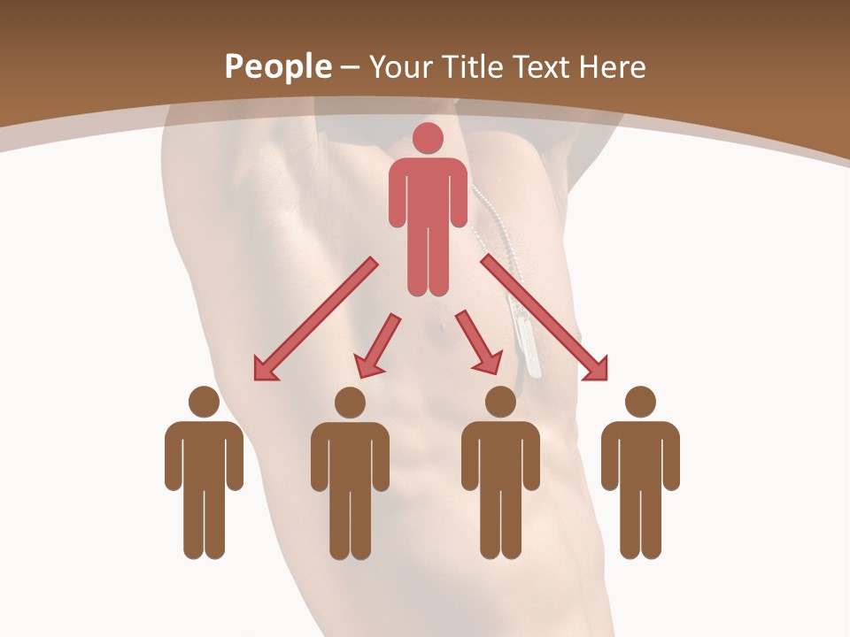 Muscular Y Man With Army Tags Isolated On White PowerPoint Template