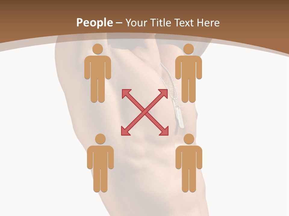 Muscular Y Man With Army Tags Isolated On White PowerPoint Template