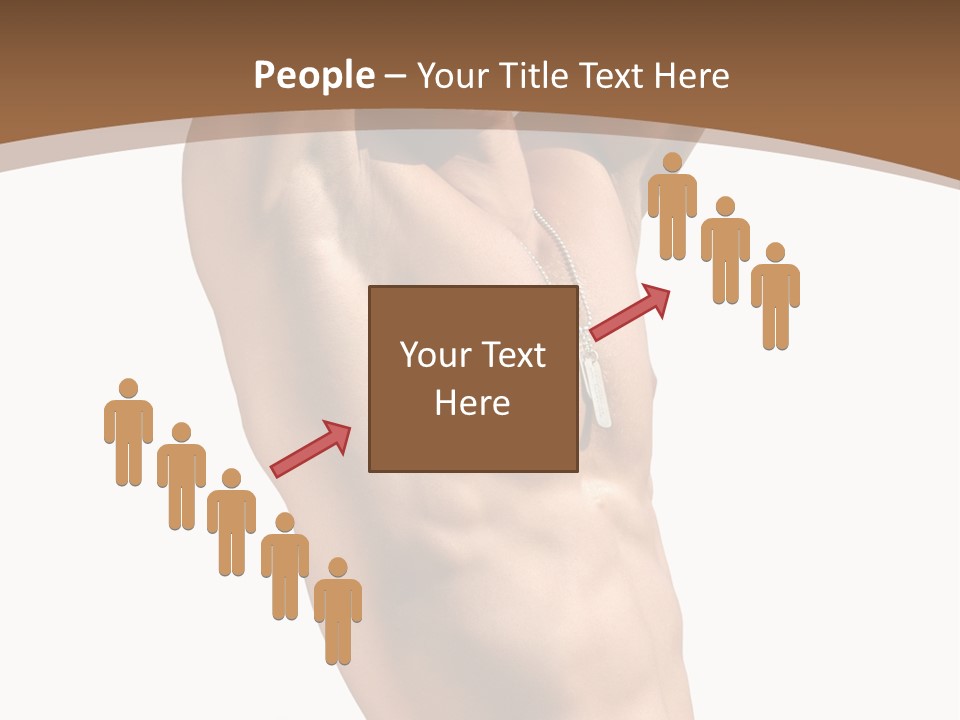 Muscular Y Man With Army Tags Isolated On White PowerPoint Template