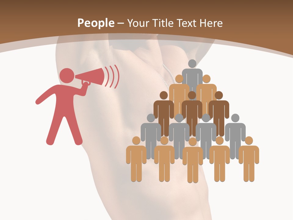 Muscular Y Man With Army Tags Isolated On White PowerPoint Template